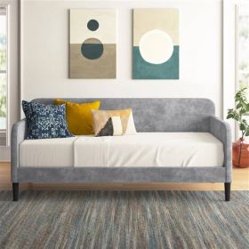 Twin size Modern Velvet Upholstered Daybed (Color: Gray Silver)