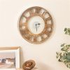 Classic Farmhouse Natural Wood Roman Numerals Wall Clock