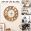 Classic Farmhouse Natural Wood Roman Numerals Wall Clock