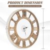 Classic Farmhouse Natural Wood Roman Numerals Wall Clock