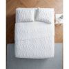 Coastal Beach Seashells Starfish Sea Horse White 3-Piece Quilt Set