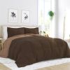 Microfiber Reversible Comforter Set in Taupe Brown