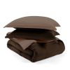 Microfiber Reversible Comforter Set in Taupe Brown