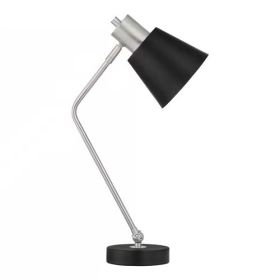Simple Modern Metal Desk Light Table Lamp with Adjustable Tilt (Color: Black)