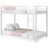 Twin over Twin Low Profile Modern Bunk Bed Frame Metal Finish