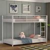 Twin over Twin Low Profile Modern Bunk Bed Frame Metal Finish