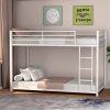 Twin over Twin Low Profile Modern Bunk Bed Frame Metal Finish