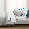 Teal Yellow White Floral Birds on Wire Soft Polyester 6 Piece Sheet Set