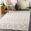 Hand Woven Wool Blend Grey Beige Ivory Persian Style Area Rug