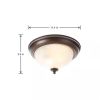 Round 11-inch Ceiling Light with Frosted Glass Shade - Flush Mount