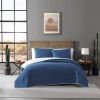 Blue White Dots and Stripes 100-Percent Cotton Reversible Quilt Set