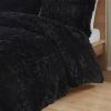 Black Soft Sherpa Faux Fur Comforter Set with Pillow Shams