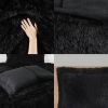Black Soft Sherpa Faux Fur Comforter Set with Pillow Shams