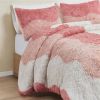 Pink Blush White Reversible Soft Sherpa Faux Fur Comforter Set