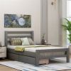 Gray Low Profile 2 Drawer Storage Platform Bed