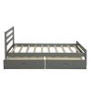 Gray Low Profile 2 Drawer Storage Platform Bed