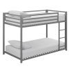 Twin over Twin size Modern Low Height Metal Bunk Bed