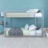 Twin over Twin size Modern Low Height Metal Bunk Bed