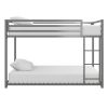 Twin over Twin size Modern Low Height Metal Bunk Bed