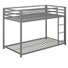 Twin over Twin size Modern Low Height Metal Bunk Bed