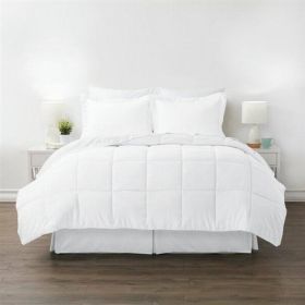 Microfiber 6-Piece Reversible Bed In A Bag Comforter Set in White (size: Twin XL)