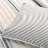 Blue Off-White Stripe Reversible Cotton Quilt Set
