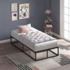10-inch Low Profile Modern Metal Wood Slat Platform Bed Frame