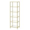 Narrow Glass Shelf Bookcase Bedroom Living Office Bath Storage Unit
