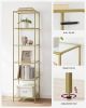 Narrow Glass Shelf Bookcase Bedroom Living Office Bath Storage Unit