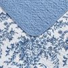 3 Piece Bed In A Bag Reversible Blue White Floral Cotton Quilt Set