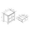 Farmhouse Style Solid Pine Wood 2-Drawer Nightstand Bedside Table