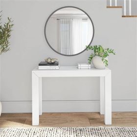 Solid Wood Modern Accent Console Table / Sofa Table (Color: White)