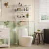 Over the Toilet Storage Freestanding Modern Metal Wood Shelving Unit