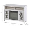 Electric Fireplace Mantel TV Stand w/ Adjustable Shelves 2 Storage Cabinets