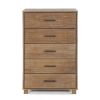 Modern Farmhouse Solid Wood 5 Drawer Bedroom Chest