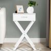 X-Shape 1 Drawer Nightstand End Side Table Storage