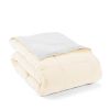 Microfiber Reversible Comforter Set in White and Cream