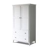 FarmHome Louvered Distressed Solid Pine Armoire