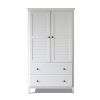 FarmHome Louvered Distressed Solid Pine Armoire