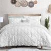 All Season Pleated Hypoallergenic Microfiber Reversible Comforter Set in White