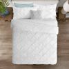 All Season Pleated Hypoallergenic Microfiber Reversible Comforter Set in White
