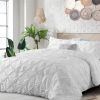 All Season Pleated Hypoallergenic Microfiber Reversible Comforter Set in White