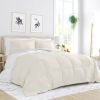 Microfiber Reversible Comforter Set in White and Cream