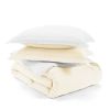 Microfiber Reversible Comforter Set in White and Cream