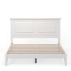 Traditional Solid Oak Wooden Platform Bed Frame with Headboard in White