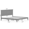 Traditional Solid Oak Wooden Platform Bed Frame with Headboard in White