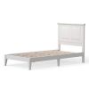 Traditional Solid Oak Wooden Platform Bed Frame with Headboard in White