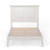 Traditional Solid Oak Wooden Platform Bed Frame with Headboard in White