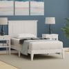 Traditional Solid Oak Wooden Platform Bed Frame with Headboard in White