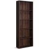 Modern 5-Shelf Bookcase Storage Shelves in Wood Finish